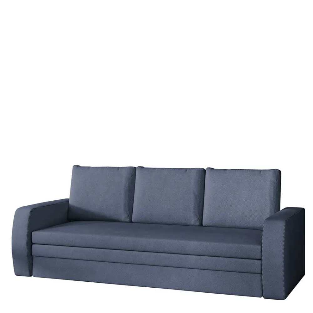 Wohnen Sofas<Dreisitzer Ausziehsofa in Jeansblau Samt - Adrerra