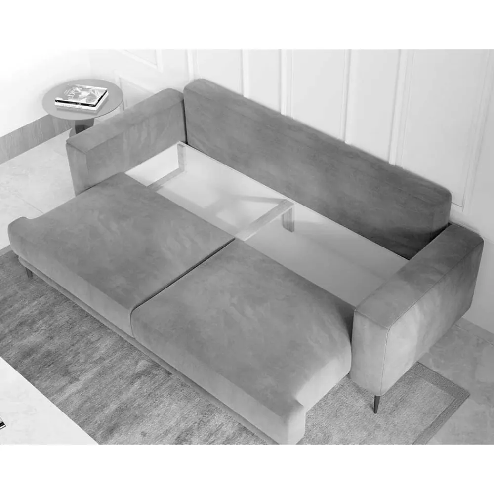 Wohnen Betten|Sofas<Dreisitzer Bettcouch in Dunkelblau Stoff - Boston