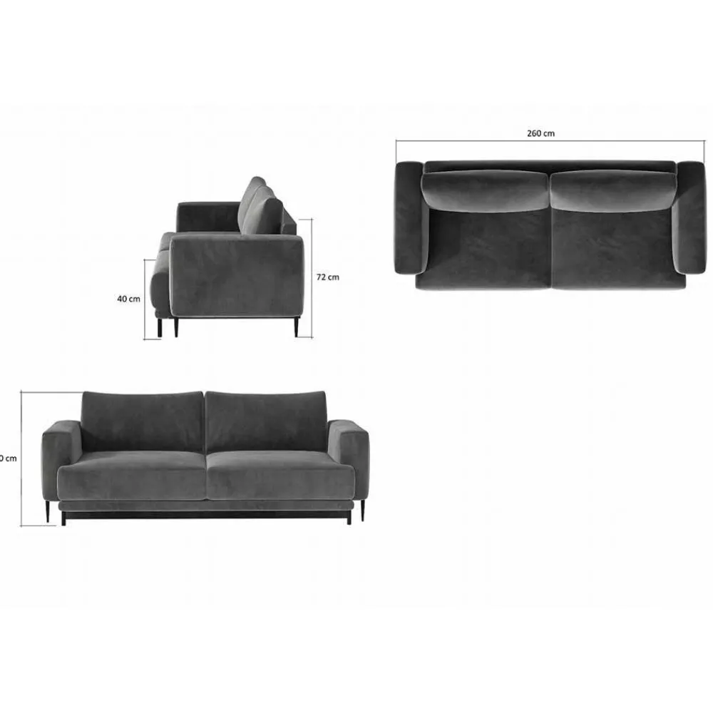 Wohnen Betten|Sofas<Dreisitzer Bettcouch in Dunkelblau Stoff - Boston