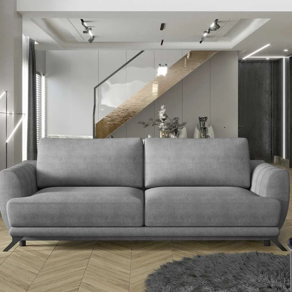 Wohnen Sofas<Dreisitzer Bettcouch in Grau Stoffbezug - Girovi