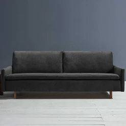 Wohnen Sofas<Dreisitzer Bettcouch in Schwarz mit Eiche - Bornholma