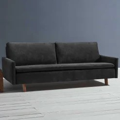 Wohnen Sofas<Dreisitzer Bettcouch in Schwarz mit Eiche - Bornholma