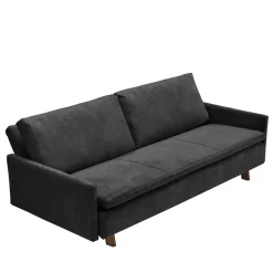 Wohnen Sofas<Dreisitzer Bettcouch in Schwarz mit Eiche - Bornholma