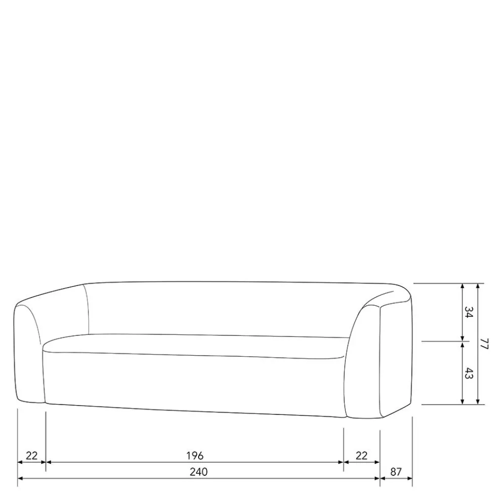 Wohnen Sofas<Dreisitzer Couch aus Chenille in Beige - Chake