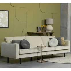 Wohnen Sofas<Dreisitzer Couch in Graugrün Samtbezug - Vontada