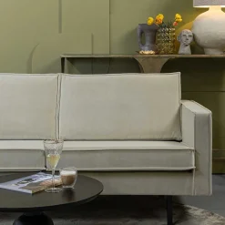 Wohnen Sofas<Dreisitzer Couch in Graugrün Samtbezug - Vontada