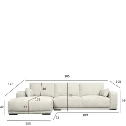 Wohnen Sofas<Dreisitzer Eckcouch in Cremeweiß - Stipendia