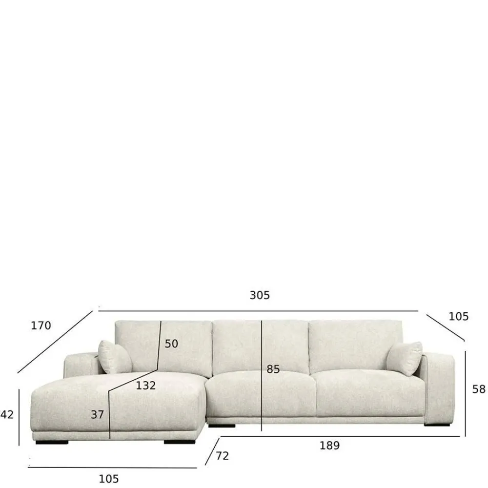 Wohnen Sofas<Dreisitzer Eckcouch in Cremeweiß - Stipendia