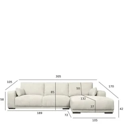 Wohnen Sofas<Dreisitzer Eckcouch in Cremeweiß - Stipendia