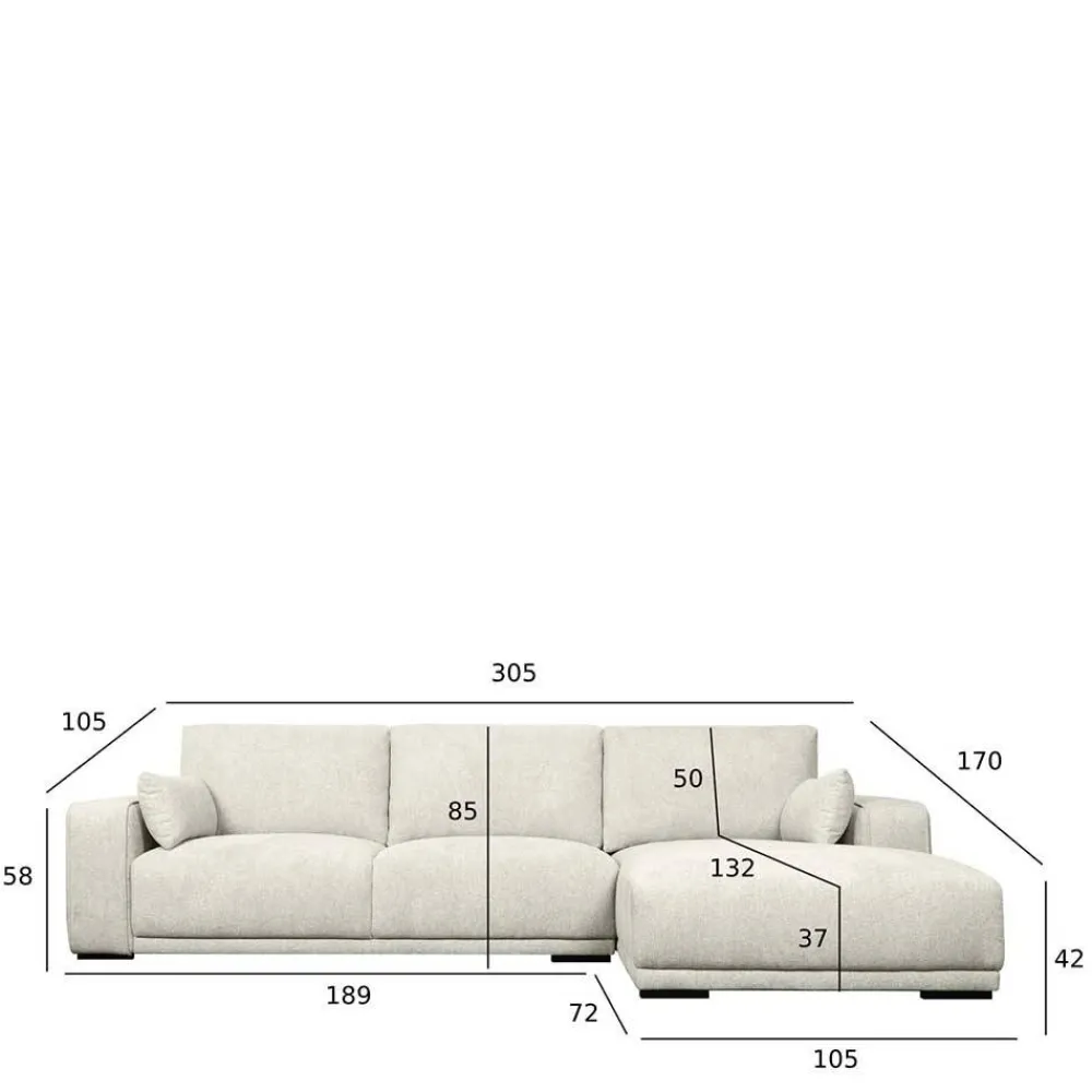Wohnen Sofas<Dreisitzer Eckcouch in Cremeweiß - Stipendia