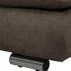 Wohnen Sofas<Dreisitzer Ecksofa in Dunkelbraun mit Chrom - Sona