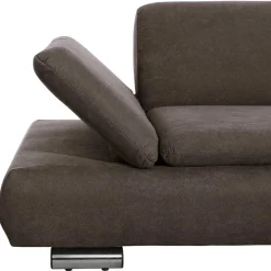 Wohnen Sofas<Dreisitzer Ecksofa in Dunkelbraun mit Chrom - Sona