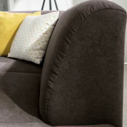 Wohnen Sofas<Dreisitzer Ecksofa in Dunkelbraun mit Chrom - Sona