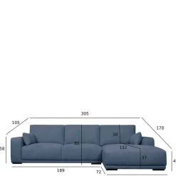 Wohnen Sofas<Dreisitzer Ecksofa mit Taschenfederkern - Latenda