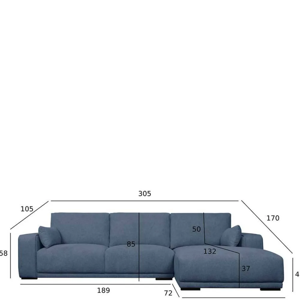 Wohnen Sofas<Dreisitzer Ecksofa mit Taschenfederkern - Latenda