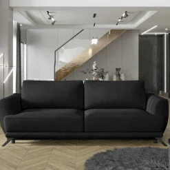 Wohnen Sofas<Dreisitzer Klappsofa in Dunkelgrau Samt - Palma