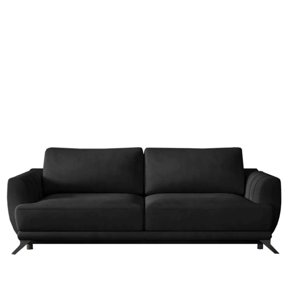 Wohnen Sofas<Dreisitzer Klappsofa in Dunkelgrau Samt - Palma