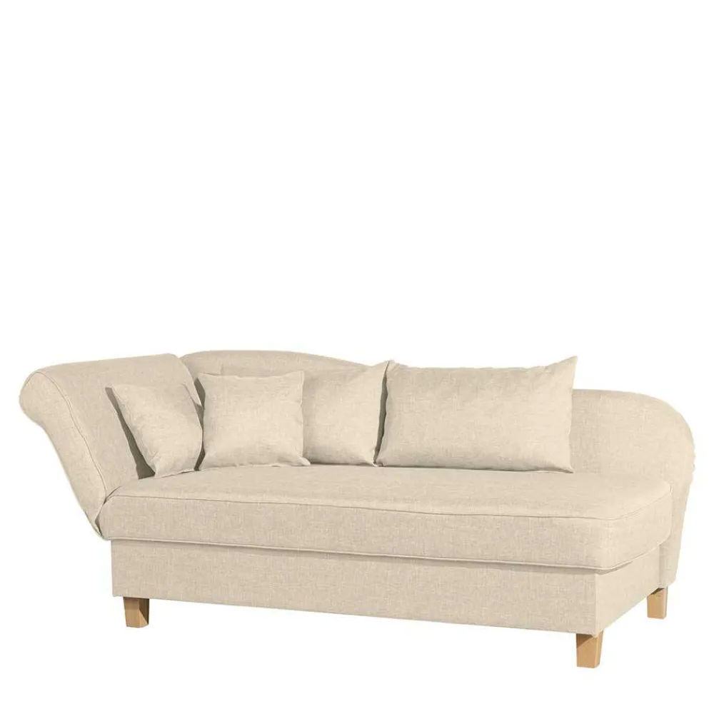 Wohnen Sofas<Dreisitzer Polsterliege in Beige mit Buche - Salverna