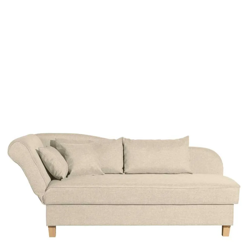 Wohnen Sofas<Dreisitzer Polsterliege in Beige mit Buche - Salverna