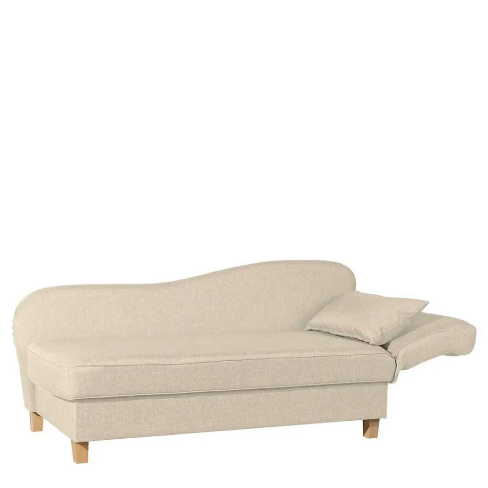 Wohnen Sofas<Dreisitzer Polsterliege in Beige mit Buche - Salverna