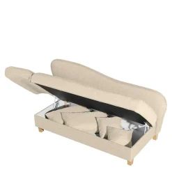 Wohnen Sofas<Dreisitzer Polsterliege in Beige mit Buche - Salverna