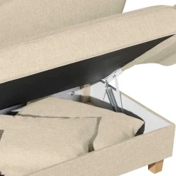 Wohnen Sofas<Dreisitzer Polsterliege in Beige mit Buche - Salverna