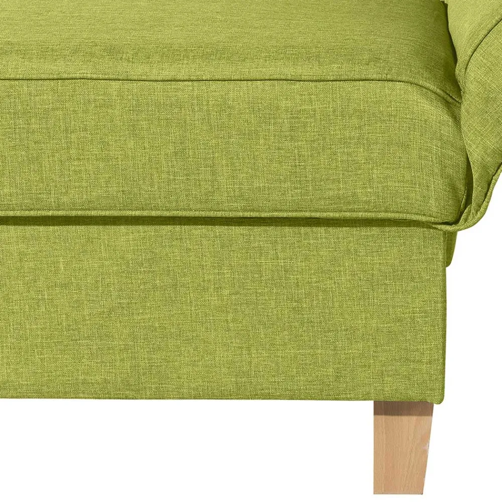Wohnen Sofas<Dreisitzer Polsterliege in Gelbgrün mit Buche - Blace