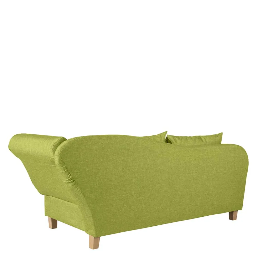 Wohnen Sofas<Dreisitzer Polsterliege in Gelbgrün mit Buche - Blace
