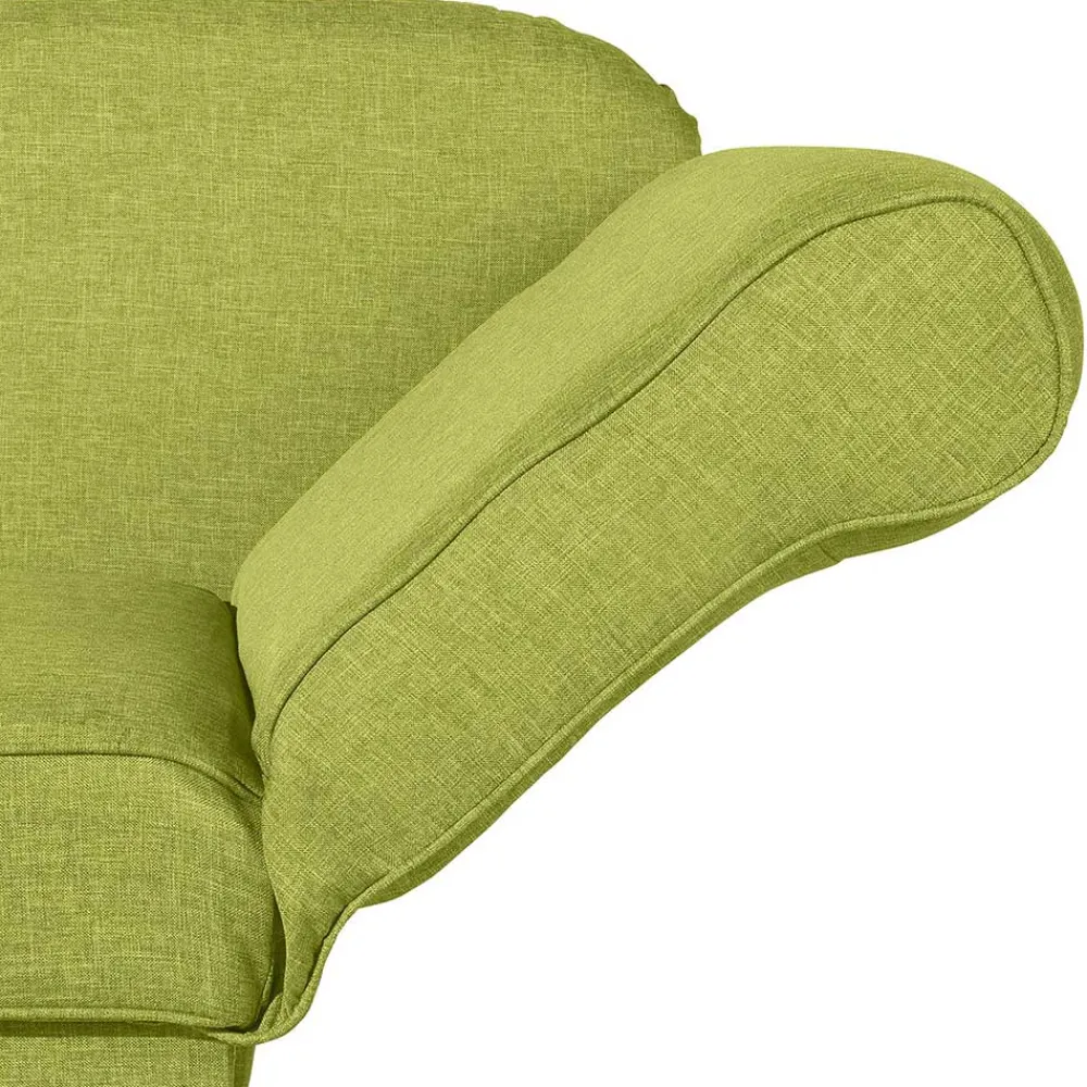Wohnen Sofas<Dreisitzer Polsterliege in Gelbgrün mit Buche - Blace