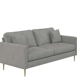 Wohnen Sofas<Dreisitzer Samtcouch in Grau - Hillion