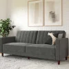 Wohnen Betten|Sofas<Dreisitzer Schlafcouch in Grau Samt - Lessia
