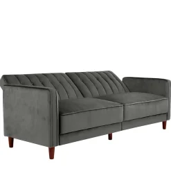 Wohnen Betten|Sofas<Dreisitzer Schlafcouch in Grau Samt - Lessia