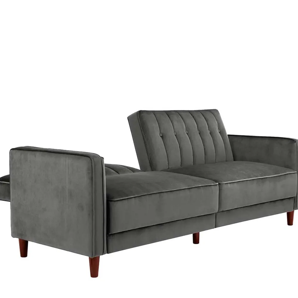 Wohnen Betten|Sofas<Dreisitzer Schlafcouch in Grau Samt - Lessia