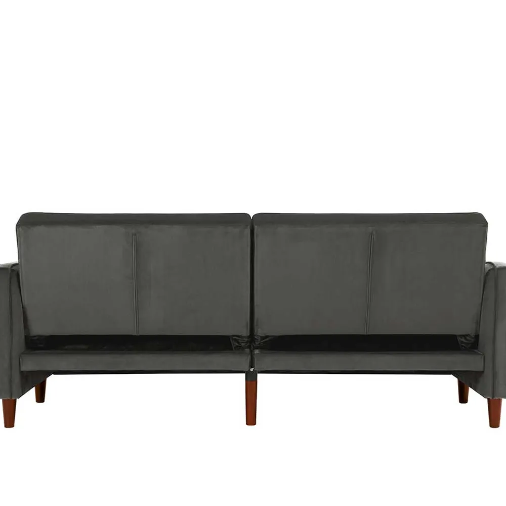 Wohnen Betten|Sofas<Dreisitzer Schlafcouch in Grau Samt - Lessia