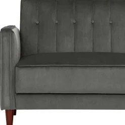 Wohnen Betten|Sofas<Dreisitzer Schlafcouch in Grau Samt - Lessia
