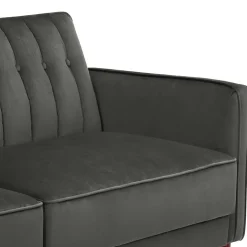 Wohnen Betten|Sofas<Dreisitzer Schlafcouch in Grau Samt - Lessia