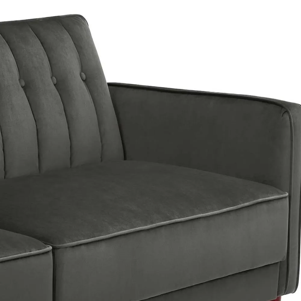 Wohnen Betten|Sofas<Dreisitzer Schlafcouch in Grau Samt - Lessia