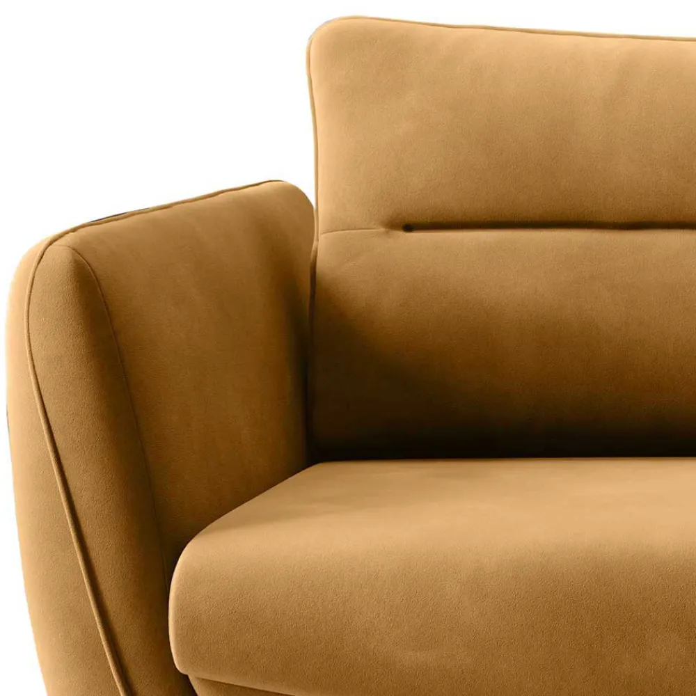 Wohnen Sofas<Dreisitzer Schlafcouch in Senfgelb Samt - Ombragon