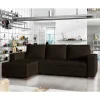Wohnen Sofas<Dreisitzer Schlafcouch in Dunkelbraun Stoff - Fabrizio