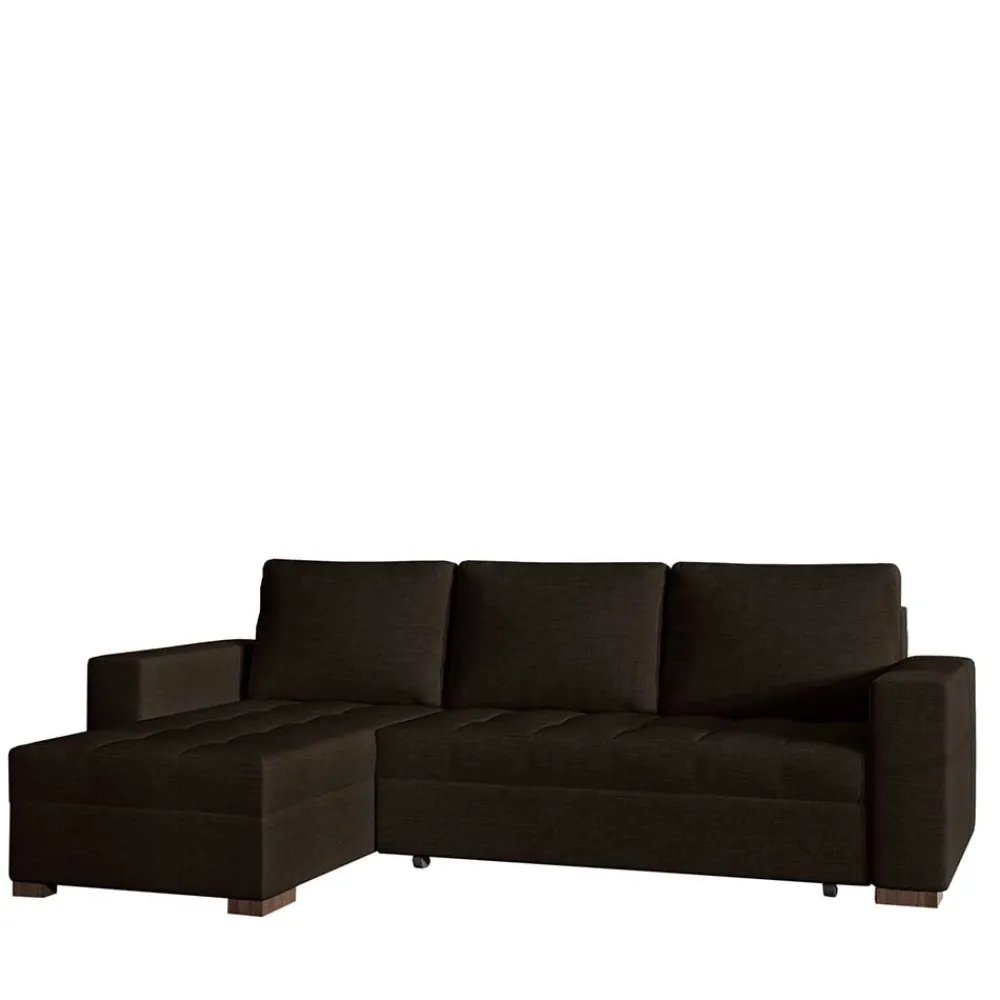 Wohnen Sofas<Dreisitzer Schlafcouch in Dunkelbraun Stoff - Fabrizio