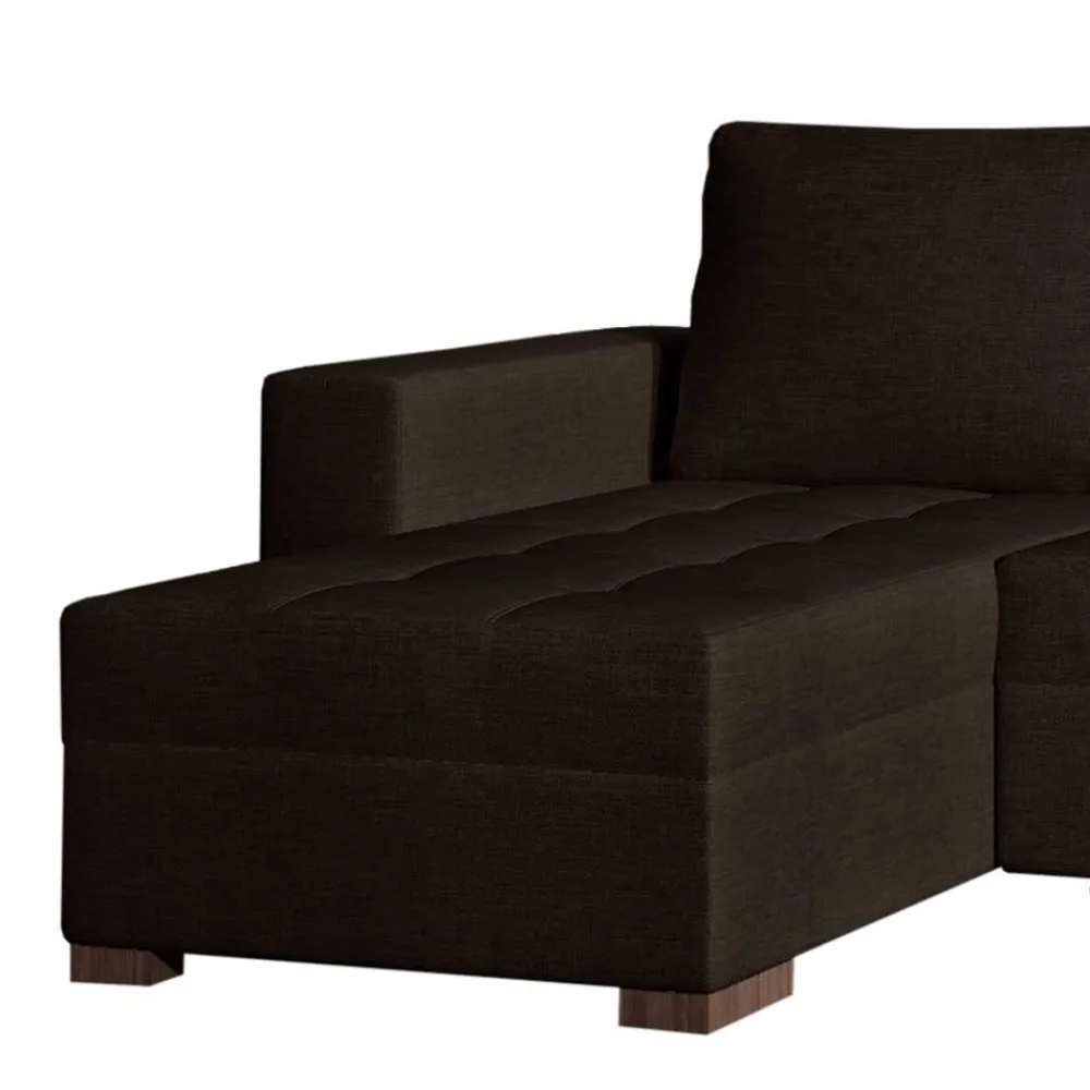 Wohnen Sofas<Dreisitzer Schlafcouch in Dunkelbraun Stoff - Fabrizio