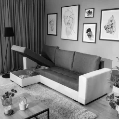 Wohnen Sofas<Dreisitzer Schlafcouch in Dunkelbraun Stoff - Fabrizio