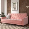 Wohnen Betten|Sofas<Dreisitzer Schlafcouch in Rosa Samtbezug - Norteba