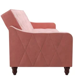 Wohnen Betten|Sofas<Dreisitzer Schlafcouch in Rosa Samtbezug - Norteba