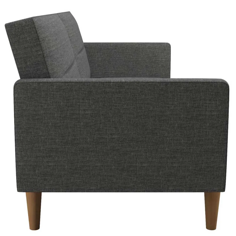 Wohnen Betten|Sofas<Dreisitzer Schlafsofa in Grau und Holz Natur - Maragas