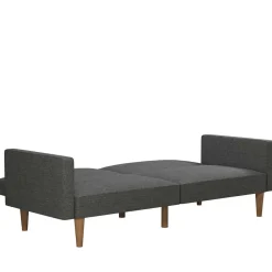 Wohnen Betten|Sofas<Dreisitzer Schlafsofa in Grau und Holz Natur - Maragas