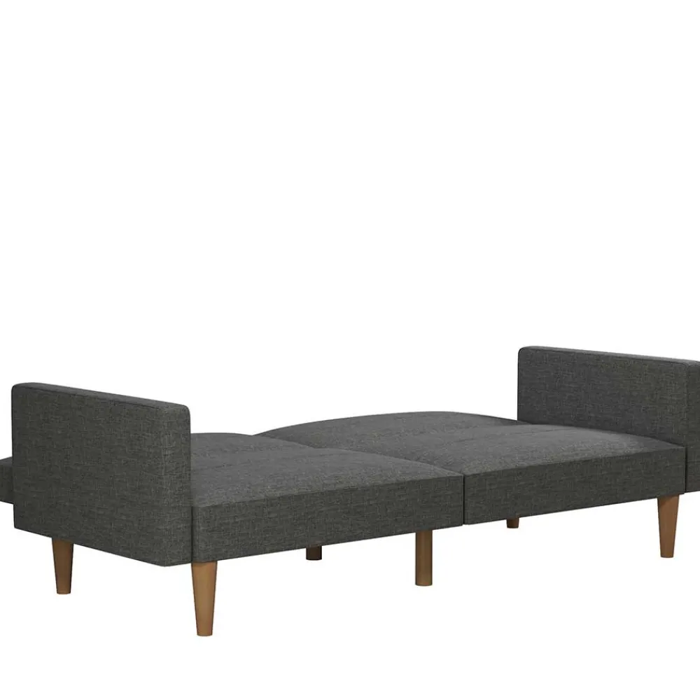 Wohnen Betten|Sofas<Dreisitzer Schlafsofa in Grau und Holz Natur - Maragas