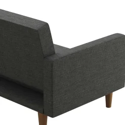 Wohnen Betten|Sofas<Dreisitzer Schlafsofa in Grau und Holz Natur - Maragas