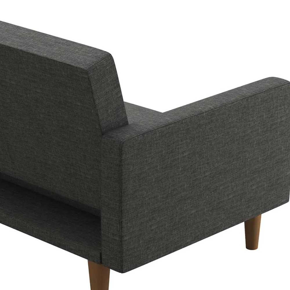 Wohnen Betten|Sofas<Dreisitzer Schlafsofa in Grau und Holz Natur - Maragas