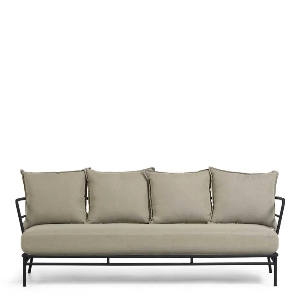 Wohnen Sofas<Dreisitzer Sofa mit Stahlgestell Schwarz - Emjan